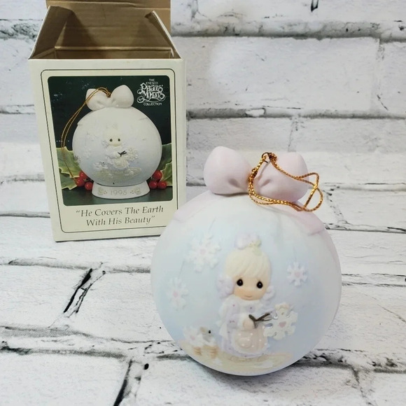 1995 Precious Moments "He Covers The Earth With His Beauty" Vintage Ornament HM7 - Picture 4 of 12